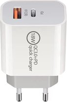 MMOBIEL USB Type-C / USB Type-A Adapter 18 Watt - Universeel - Krachtige oplader / Oplaadstekker