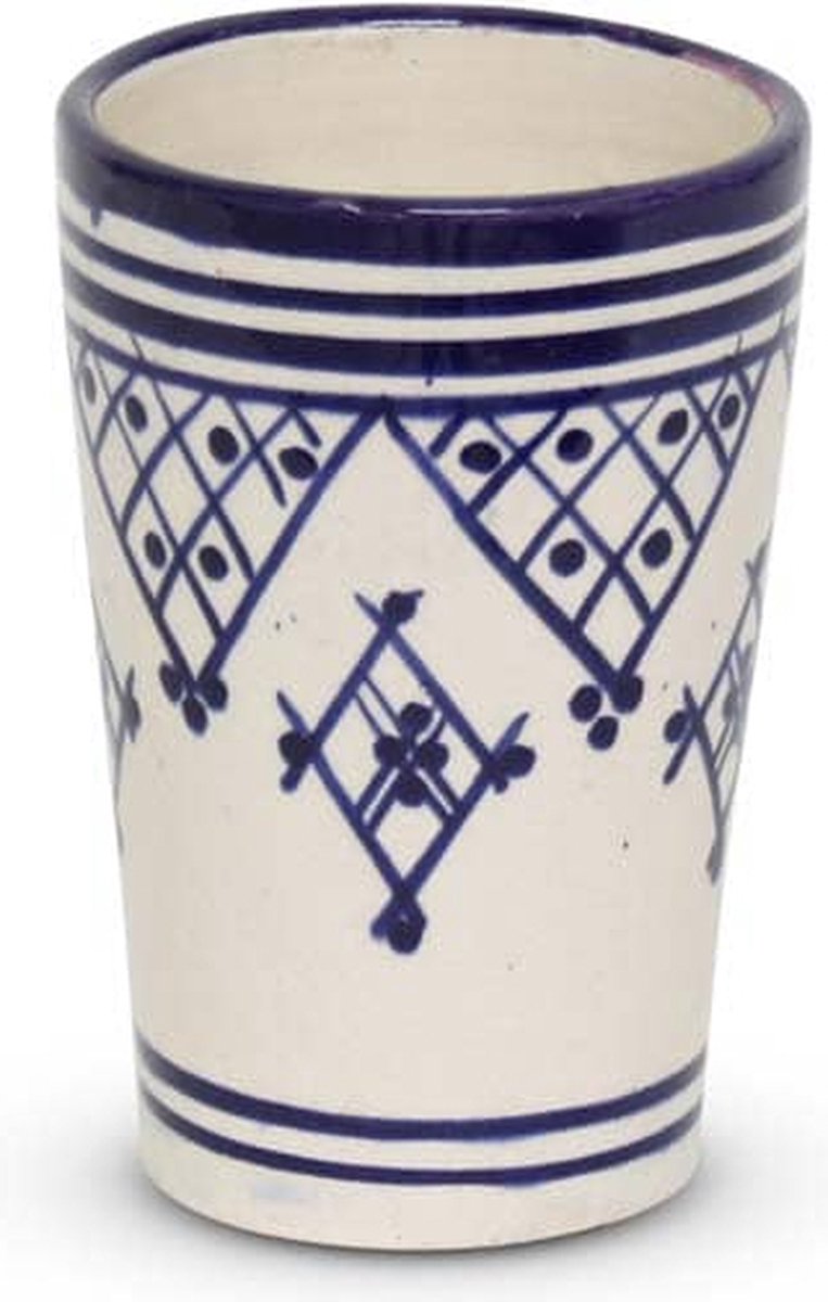 Goedkoopste Safaary - Marokkaanse Beker Blauw Zerbia Ø 8 x 12cm