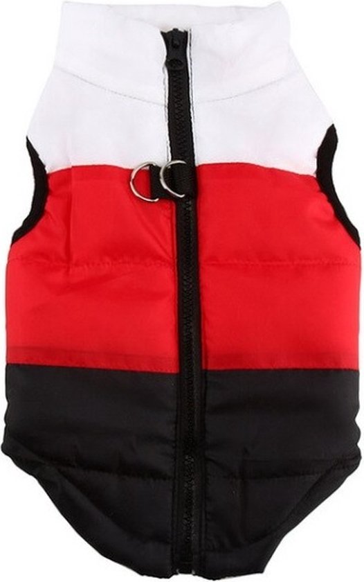 Body warmer voor honden - Bodywarmer voor honden - Honden bodywarmer - Maat XS - Zwart rood en wit