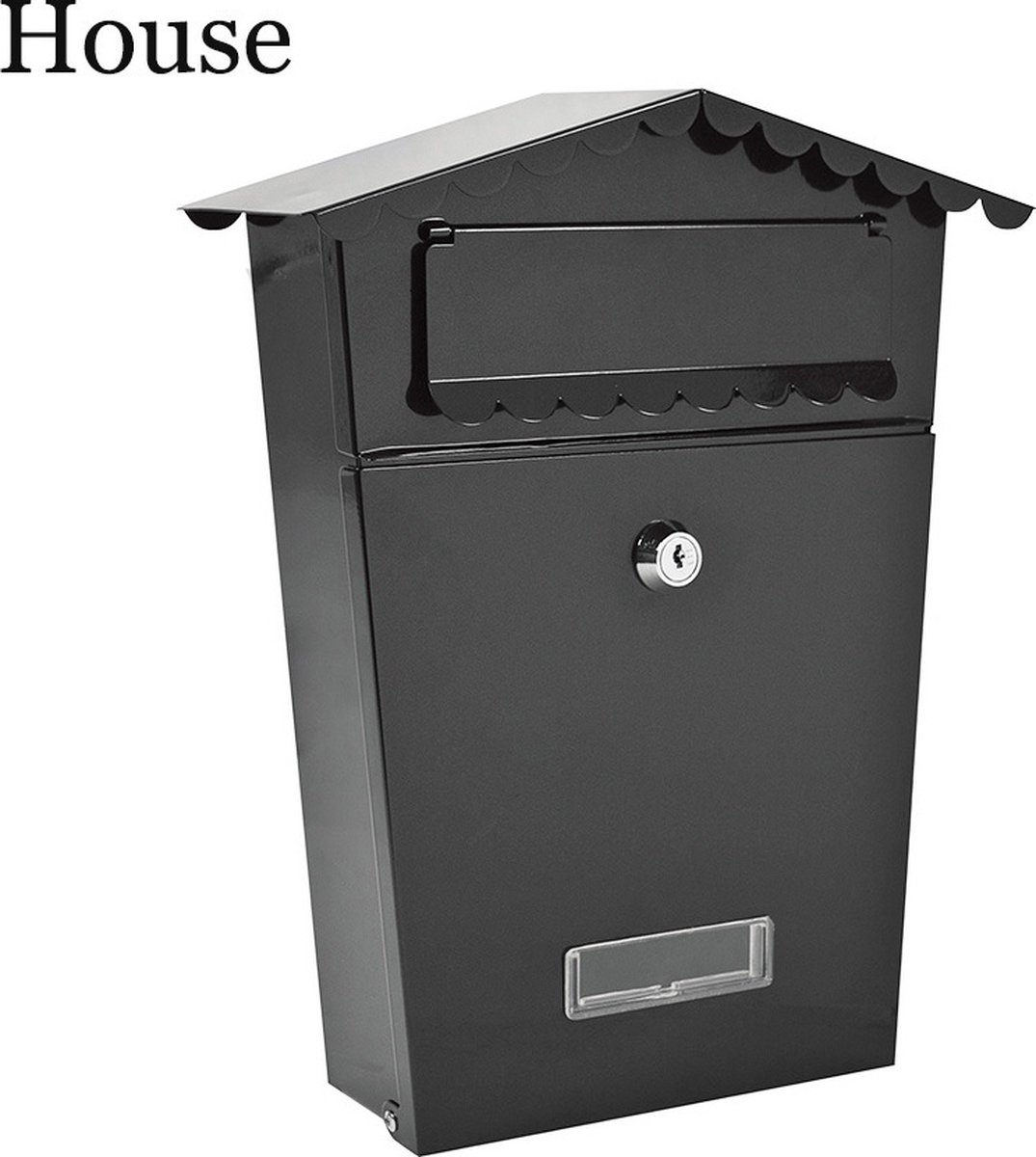4gardenz Wandbrievenbus Met Veilig Slot - Brievenbus Hangend Staal - Zwart
