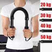 GoodVibes - Arm Buigveer 40kg - Zwart - Stalen buigstang voor bovenarmen, onderarmen, biceps en borst Krachttraining - Power Twister, Armtrainer, Spanveer, Weerstandsveer