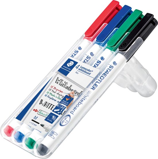 Staedtler Lumocolor whiteboard pen 301 301 WP4 Marqueur tableau blanc noir, rouge, bleu, vert 4 pc(s)