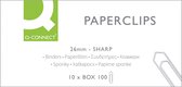 Q-CONNECT papierklemmen, 26 mm, doos van 100 stuks 10 stuks