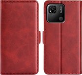 Xiaomi Redmi 10A Hoesje - MobyDefend Luxe Wallet Book Case (Sluiting Zijkant) - Rood - GSM Hoesje - Telefoonhoesje Geschikt Voor Xiaomi Redmi 10A
