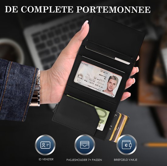 Porte-cartes très compact en carbone pouvant contenir jusqu'à 15