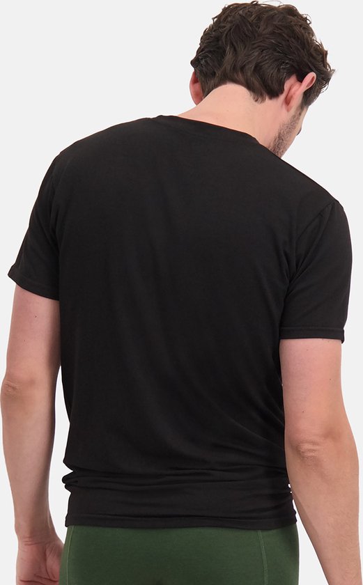 Bamboo Basics T-shirt en bambou extra long pour homme à col rond Ruben - Lot de 2 - Noir - L