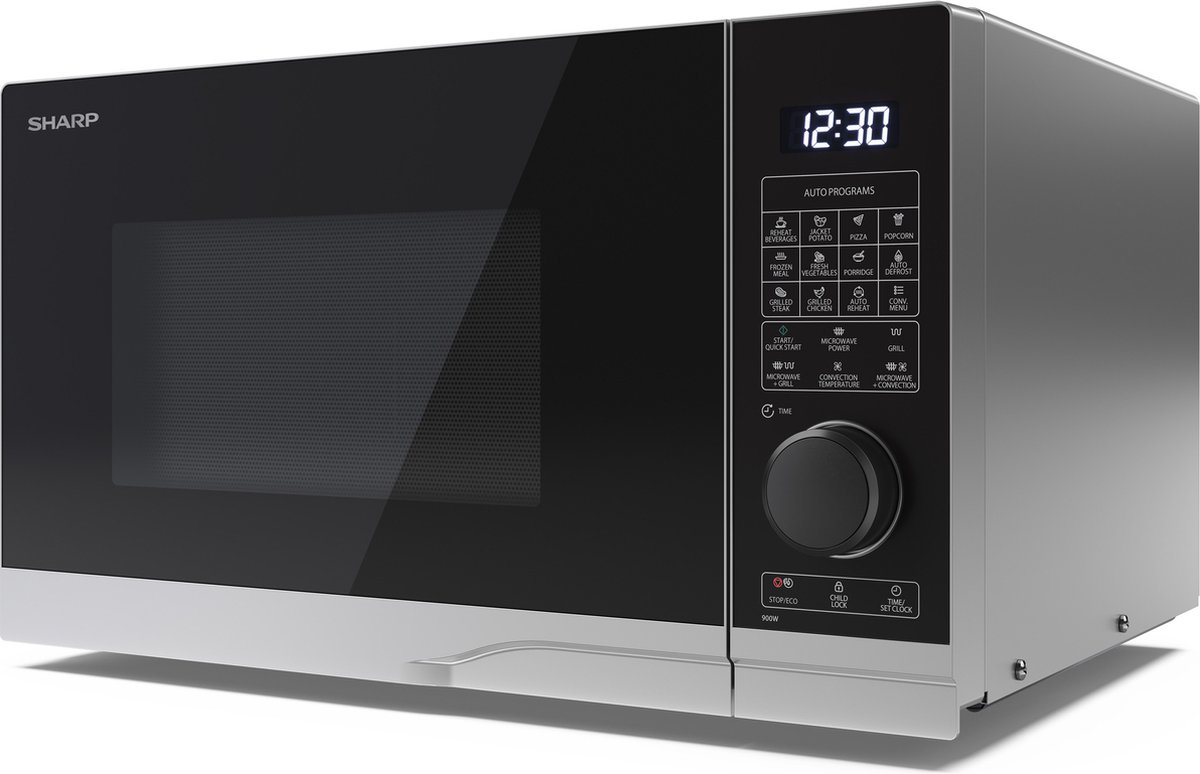 Sharp YC-PC254AE-S combimagnetron met grill en heteluchtoven - 900W - 25 liter - zilver — afbeelding 3