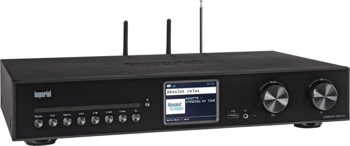 Imperial DABMAN i560 CD DAB+ en internetradio reciever - 2x 30Watt - Wi-Fi - Ethernet - zwart
