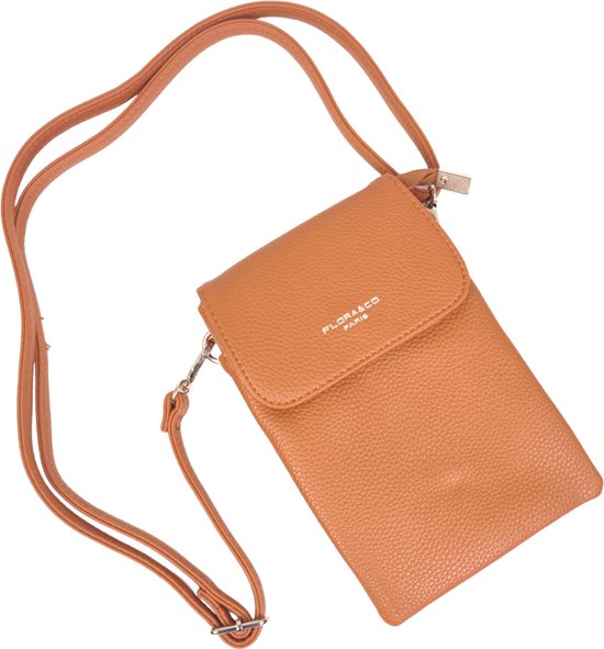 Flora&Co - Paris - Handig Crossbody hand/telefoontasje voor mobiel - gsm - camel-bruin