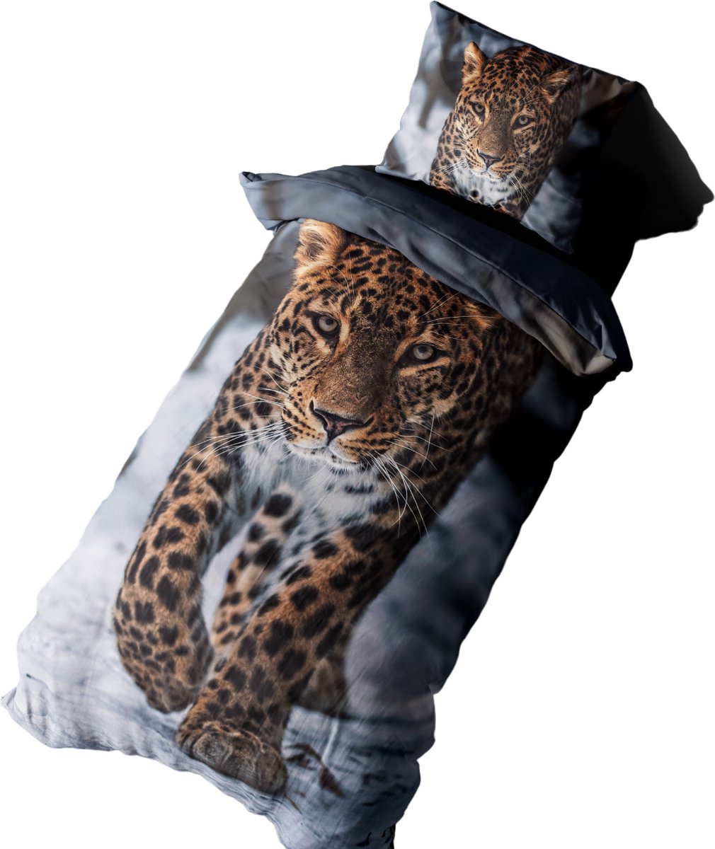 Decoware Dekbedovertrek Leopard winter katoen renforce 140x220 + 60x70 1-persoons