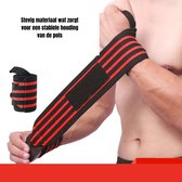 2x Fitness en crossfit polsband - Wrist Wraps - Polsband - Polsbrace - Rood - Krachttraining - Weightlifting - Fitness