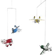 Authentic Models - Gee-Bee Mobile - baby mobiel - kinderkamer decoratie - babykamer decoratie - luchtballon decoratie - Rood, Groen, Blauw Geel