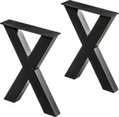 Set (2x) Stalen X-bankpoot -bankpoten - metalen onderstel bank - X-poot - 100% Nederlandse Kwaliteit