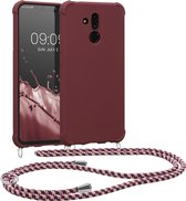 kwmobile telefoonhoesjegeschikt voor Huawei Mate 20 Lite - Hoesje van siliconen met telefoonkoord - In bordeaux-violet
