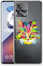 Mobiel Case Motorola Edge 30 Fusion GSM Hoesje Doorzichtig Cat Color