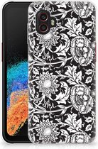 Telefoon Hoesje Geschikt voor Samsung Galaxy Xcover 6 Pro Mobiel Case Zwart Bloemen