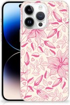 Smartphone hoesje Geschikt voor iPhone 14 Pro Max Silicone Case Roze Bloemen