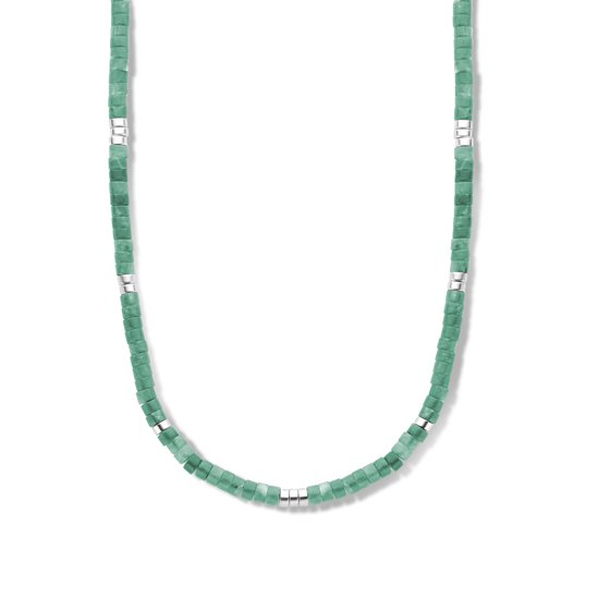CO88 Collection 8CN-26320 Collier de perles Turquoise - Femme - Turquoise - Acier - Perle 4 x 2 mm - Longueur 40 + 5 cm - Turquoise/Doré