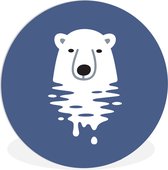 Illustration d'un ours polaire dans l'eau Assiette en plastique cercle mural ⌀ 150 cm / Mer et plage - tirage photo sur cercle mural / cercle vivant (décoration murale)
