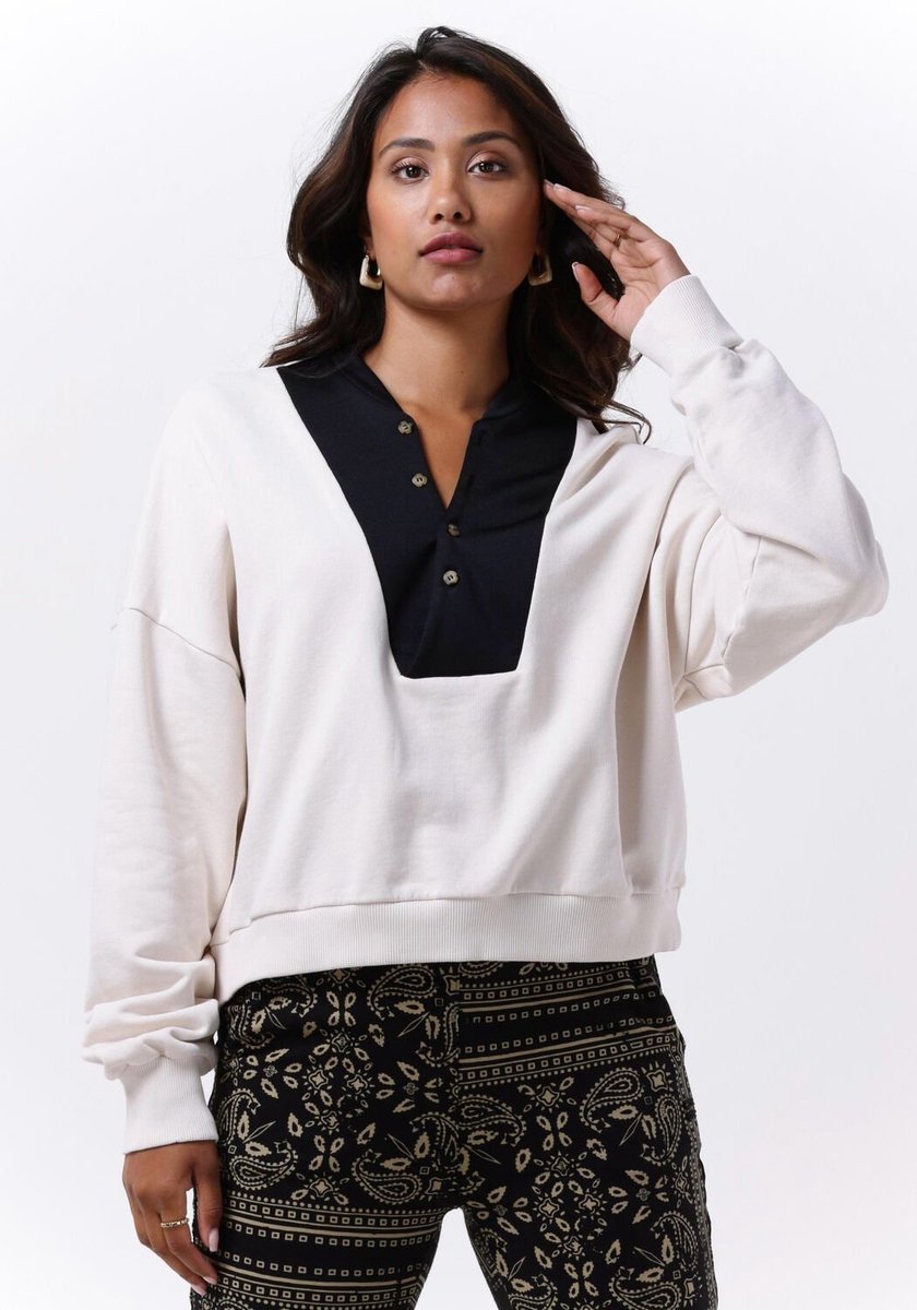 10DAYS Buttoned Bib Sweater Truien & vesten Dames - Sweater - Hoodie - Vest- Beige - Maat L