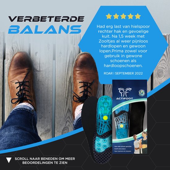 DACAT Orthopedische inlegzolen, hielspoor, inlegzolen voor plantaire fasciitis, platvoet, werkschoenen, sport voor heren en dames, EU (46-47), blauw