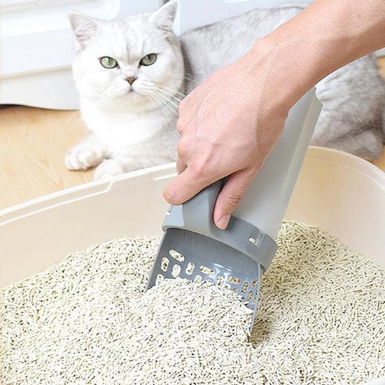 Kattenbak Met Kap Design Kattentoilet Gemaakt In Italië - Met Schep En Filter Lichtgrijs Roze