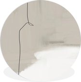 WallCircle - Wall Circle - Wall Circle Indoor - Abstrait - Taupe - Ligne - Design - 60x60 cm - Décoration murale - Peintures Ronds