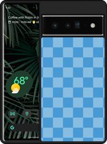 Pixel 6 Pro Hardcase hoesje Blauw Dambordpatroon - Designed by Cazy