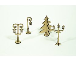 Houten Kerstdorp • Accessoires • Bouwpakket • Bouw je eigen Kerstdorp