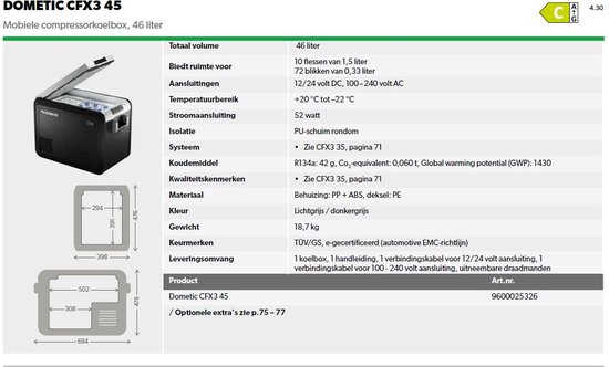 Dometic - Glacière 46 Litres - CFX3.45