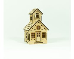 Houten Kerstdorp • Kersthuis Nr.4 • Bouwpakket • Bouw je eigen Kerstdorp