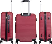 Reiskoffer - Koffer met TSA slot - Reis koffer op wielen - Stevig ABS - 66 Liter Malaga - Rood - Travelsuitcase - M