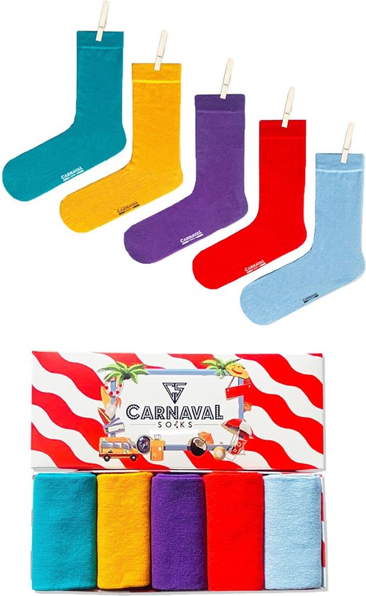 5 Paar Sokken met Cadeaudoos -  Socks - Katoen - Maat 37-44 - Unisex -  Kleurrijke Sokken - Christmas Gift - Kerstcadeau - Verjaardag Cadeau - Christmas Box