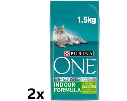 Purina One - Indoor Formula - Kalkoen - Kattenvoer - 2x1.5 kg