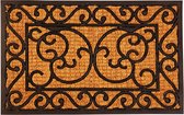 Deurmat - klassiek - 60 x 40 cm - rubber/kokos - rechthoekig - schoonloopmat - Deurmatten schoonloopmatten