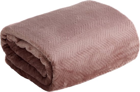 Oneiro’s Luxe Plaid CINDY Type 5 oud roze - 200 x 220 cm - wonen - interieur - slaapkamer - deken – cosy – fleece - sprei