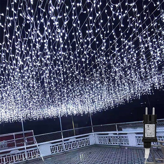 LED gordijn Kerstverlichting 200LED 10M wit Versiering bol