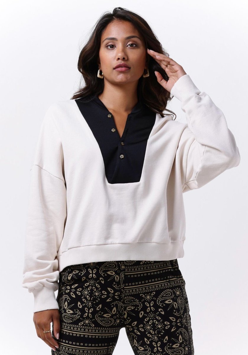 10days Buttoned Bib Sweater Truien & Vesten Dames - Sweater - Hoodie - Vest- Beige - Maat L