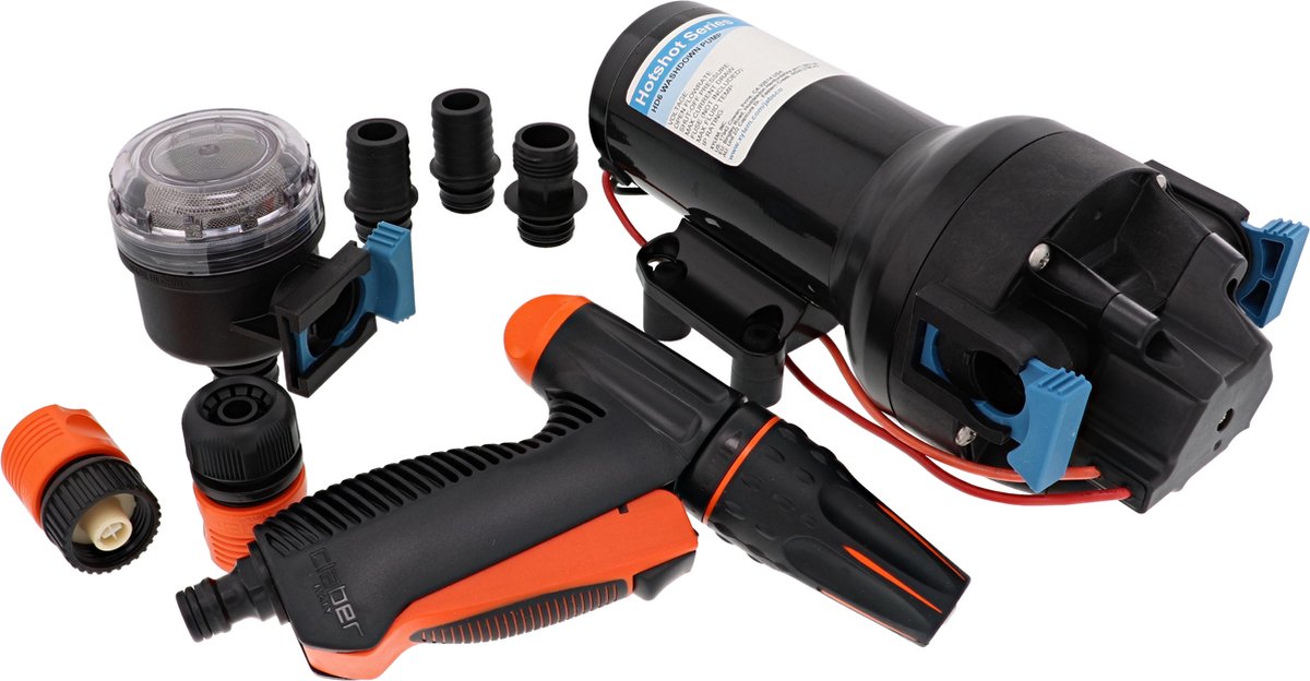 Jabsco P601J-219N-3A Hotshot HD6 12V Dekwaspomp Set met Pistool 23 liter/min