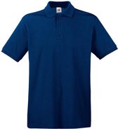 Donkerblauw/navy polo shirt premium van katoen voor heren - Katoen - 180 grams - Polo t-shirts - Polos S (EU 48)