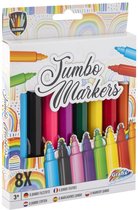Grafix Gekleurde jumbo stiften/markers - Creatief kinderspeelgoed - Knutselbenodigdheden