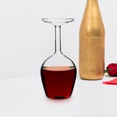 Bol.com MikaMax Upsidedown Wijnglas - Omgekeerd Wijnglas - Wineglass - Grappig Cadeau - 350 ml - Transparant Glas aanbieding