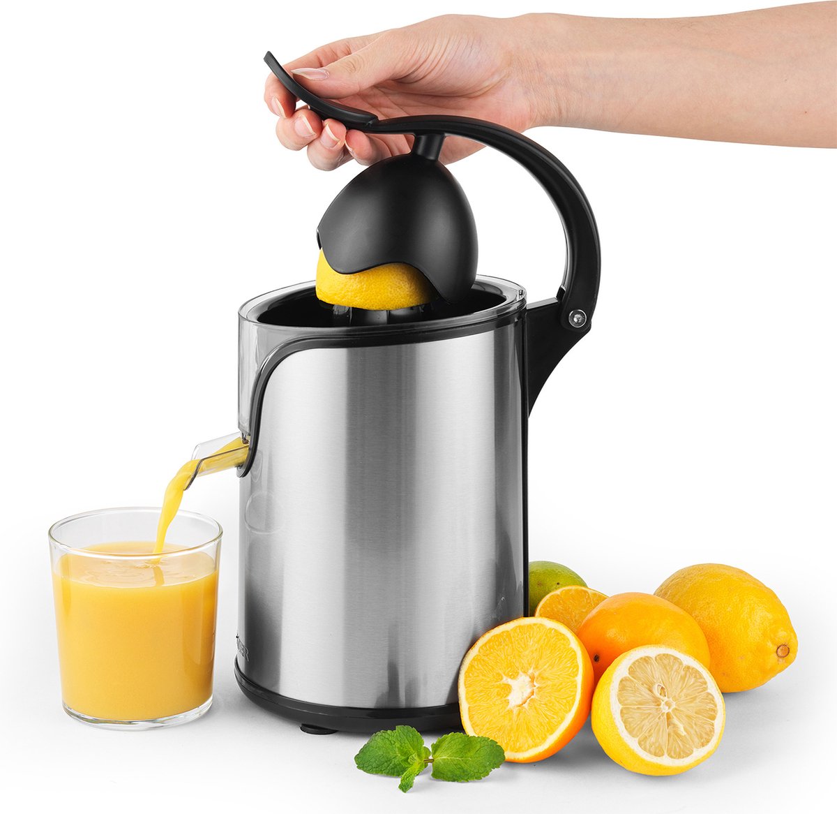 Presse Agrumes Inox Orange Manuel Acier Inoxydable Juicer Presse-Citron  Orange Pamplemousse Extracteur de Jus Presse-Citron Manuel Avec Récipient  Presse-Citron Manuel Presse Agrumes Manuel 