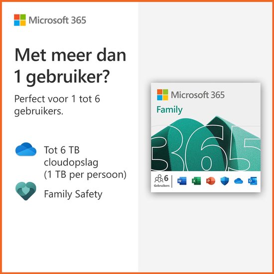 Microsoft 365 Personal - Office voor 1 gebruiker  – NL – 1 jaar abonnement - download - Microsoft