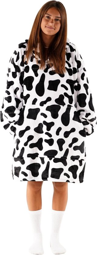 Noony Cow oversized hoodie deken - Plaids met mouwen - Fleece deken met mouwen - Ultrazachte binnenkant - Hoodie blanket - Snuggie - One size fits all