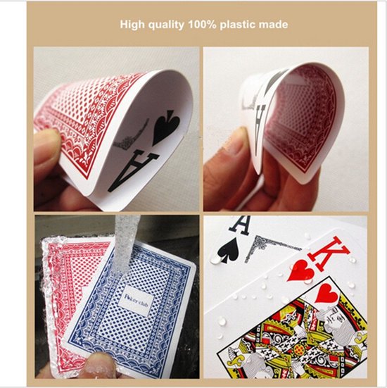 Thumbnail van een extra afbeelding van het spel Poker Club - Luxe speelkaarten van 100% plastic - Rood