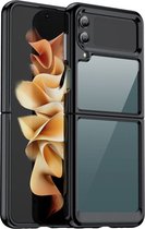 Bumper case geschikt voor Galaxy Flip 4 hoesje / Samsung Galaxy Z Flip 4 hoesje - Extra stevig en luxe hoesje geschikt voor de Samsung Z Flip 4 - Bumper case zwart hoesje