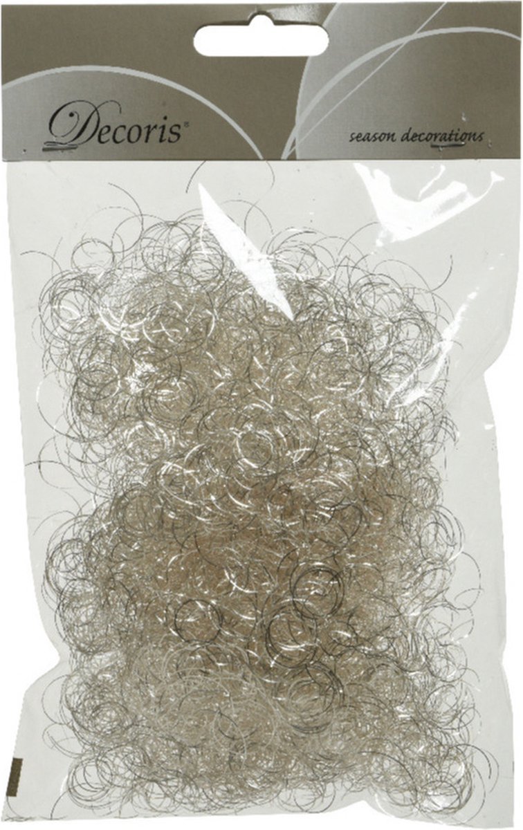 2x zakjes decoris engelenhaar - zilver - synthetisch haar - 2 x 13,5 x 20 cm- kerstboom decoratie - kerstversiering