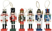 12x Kerstboomhangers notenkraker pop/soldaat 12 cm kerstversiering - Kerstversiering/boomversiering - kersthangers