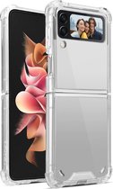 Spiegel hoesje zilver geschikt voor Samsung Galaxy Z Flip 4 hoesje - Mirror Case hoesje geschikt voor Samsung Flip 4 / Galaxy Flip 4 hoesje - Zilver mirror case